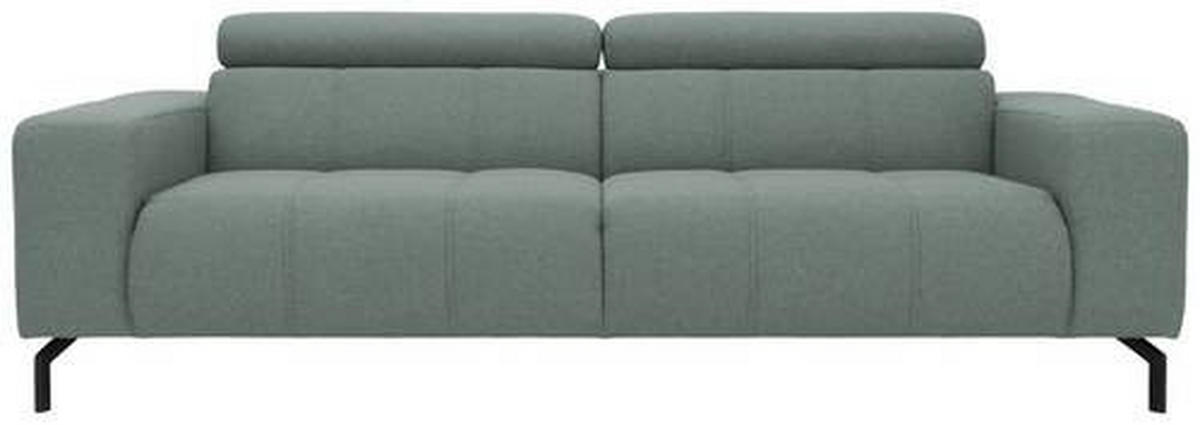 3-SITZER-SOFA in Webstoff Hellblau  - Schwarz/Hellblau, Design, Textil/Metall (238/79/104cm) - MID.YOU