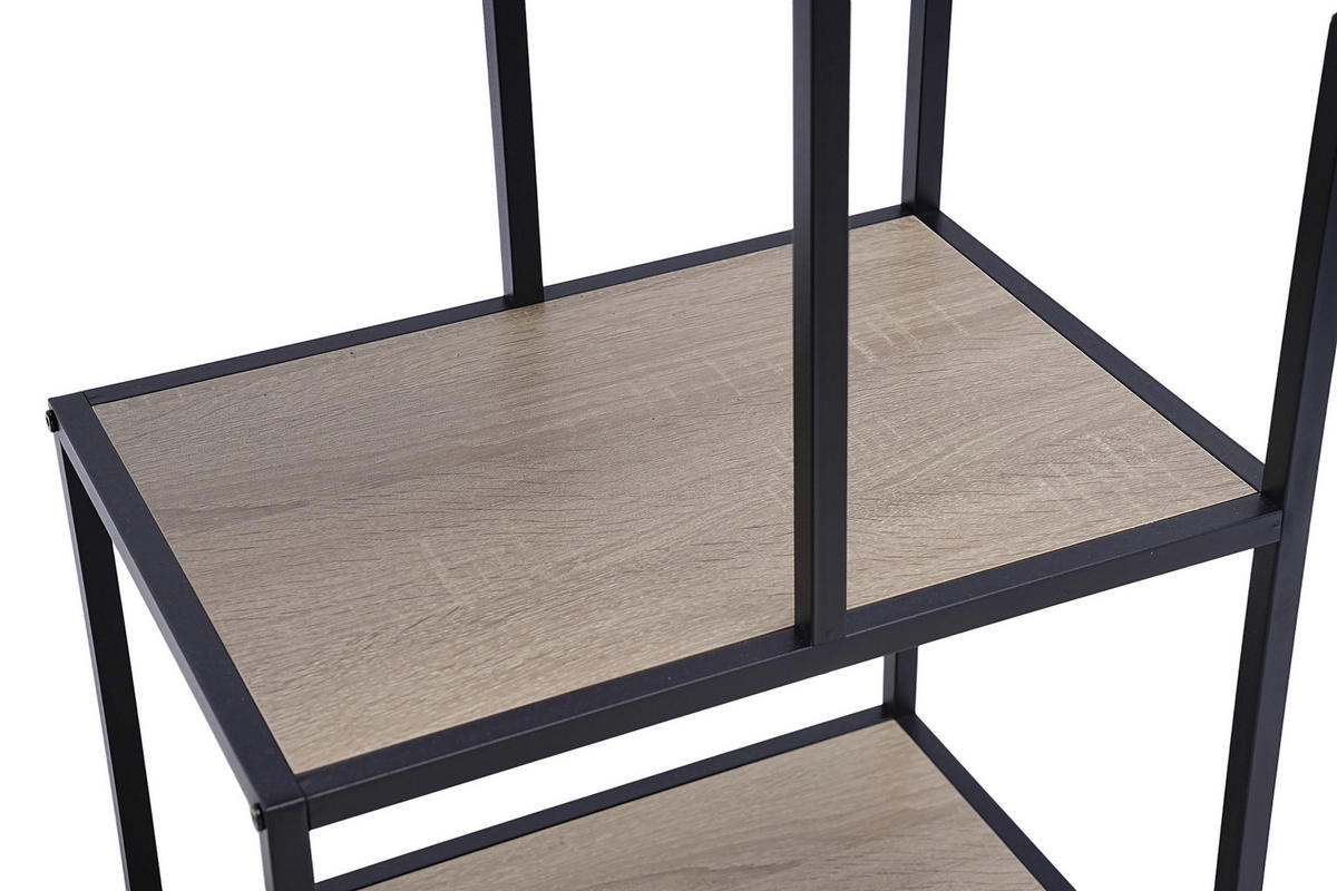 REGAL Naturfarben, Schwarz  - Schwarz/Naturfarben, Basics, Holzwerkstoff/Metall (70/170/33cm) - Xora