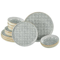 TAFELSERVICE Uno Emiliana 12-teilig  - Creme/Grau, Basics, Keramik - Creatable