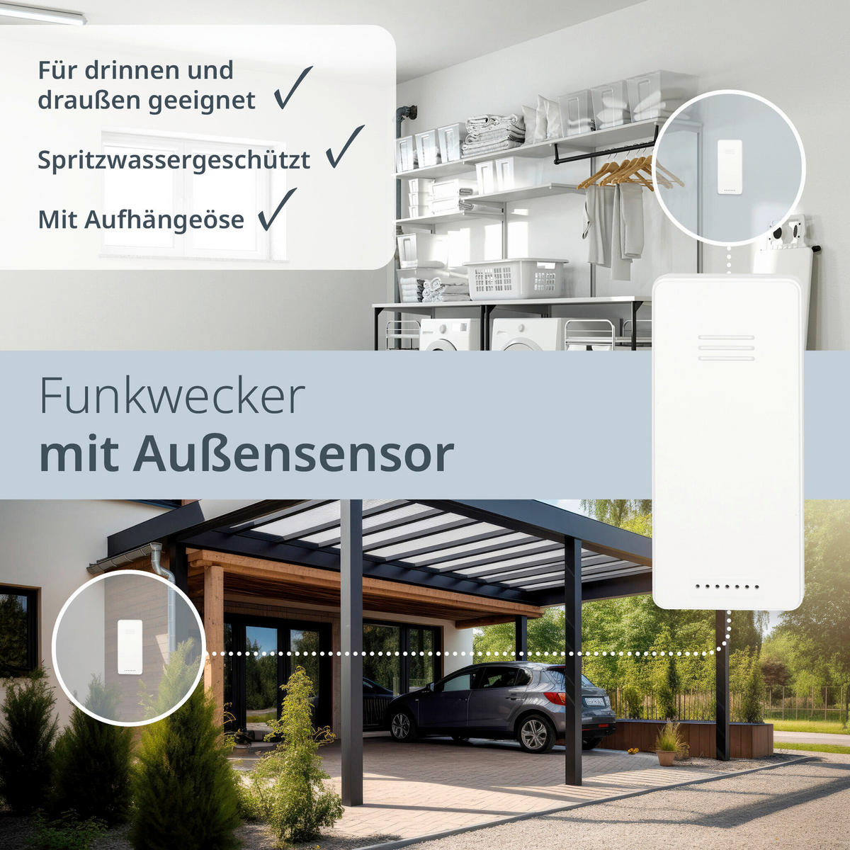 FUNKUHR Weiß  - Weiß, Basics, Kunststoff (15,4/10,4/4,2cm)