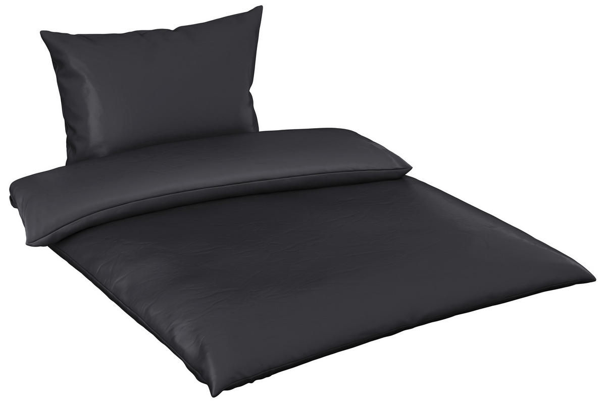 POSTELJNINA SAORI 200/240 cm saten antracit  - antracit, Basics, tekstil (200/240cm) - Novel