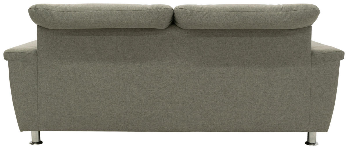 2-SITZER-SOFA in Webstoff Graubraun  - Chromfarben/Graubraun, KONVENTIONELL, Textil/Metall (190/81/97cm) - MID.YOU