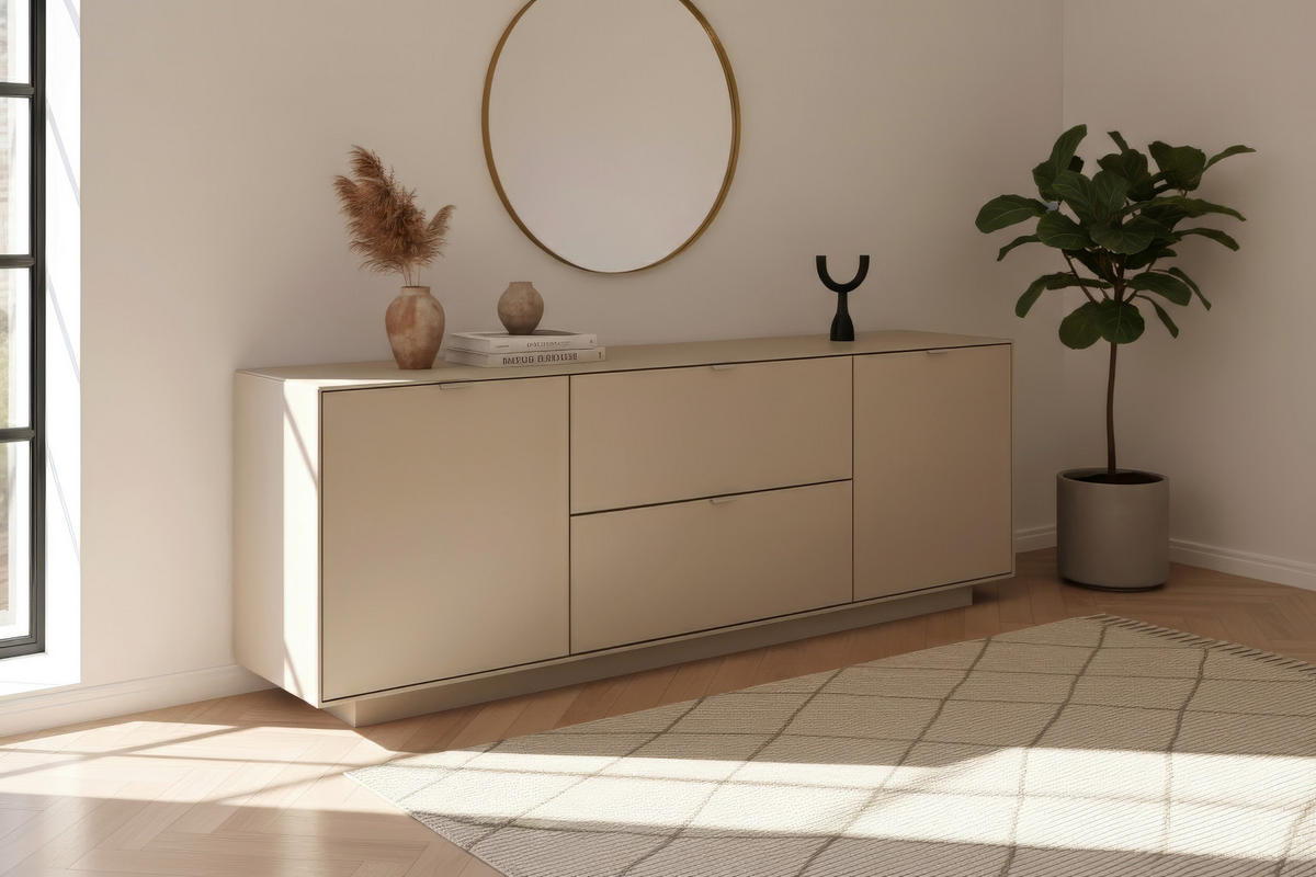 LOWBOARD Sivas  in 185/62/37,5 cm  - Sandfarben, Design, Holzwerkstoff/Kunststoff (185/62/37,5cm) - MID.YOU