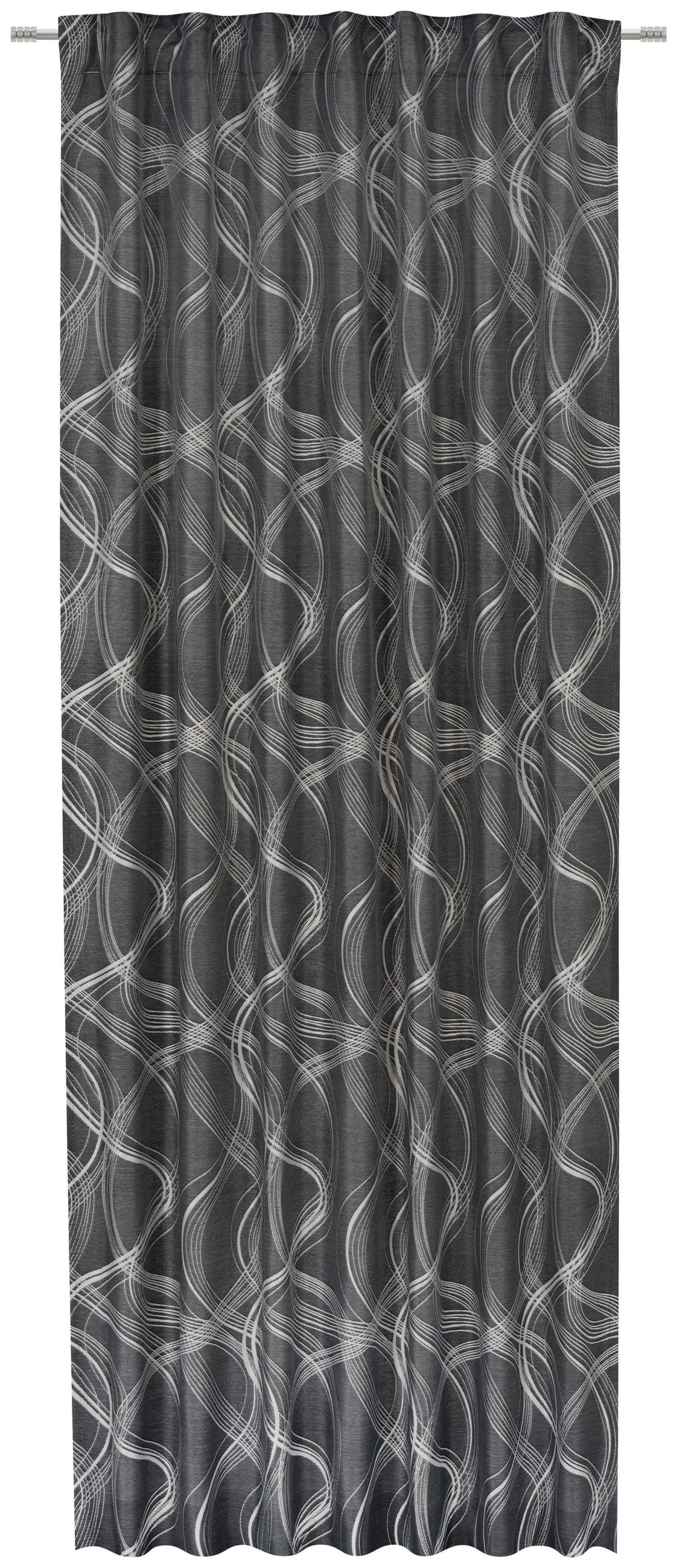 FERTIGVORHANG halbtransparent  - Schwarz, KONVENTIONELL, Textil (140/255cm) - Novel