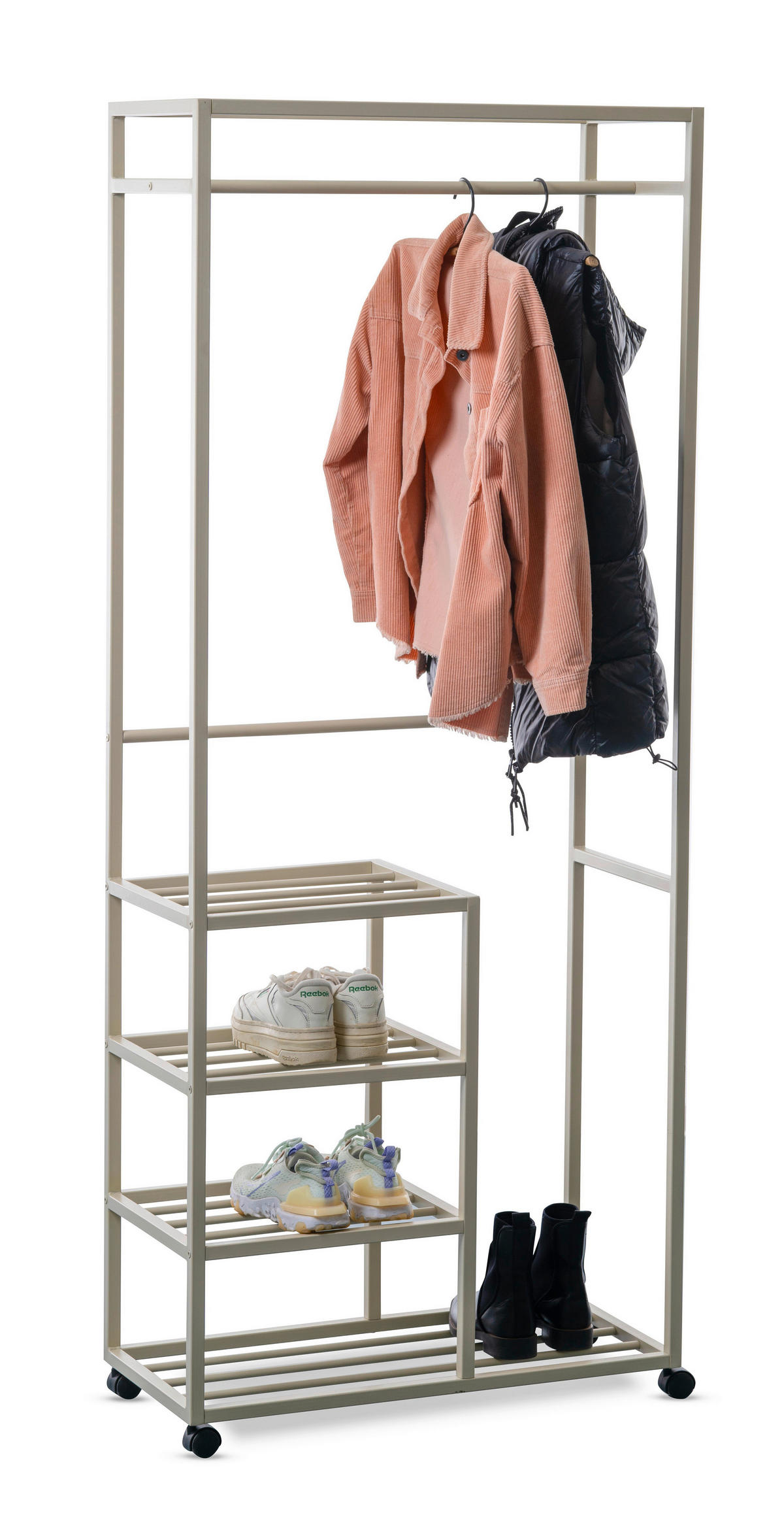 KLEIDERWAGEN in Creme 75/183/35 cm   - Creme, Basics, Kunststoff/Metall (75/183/35cm)