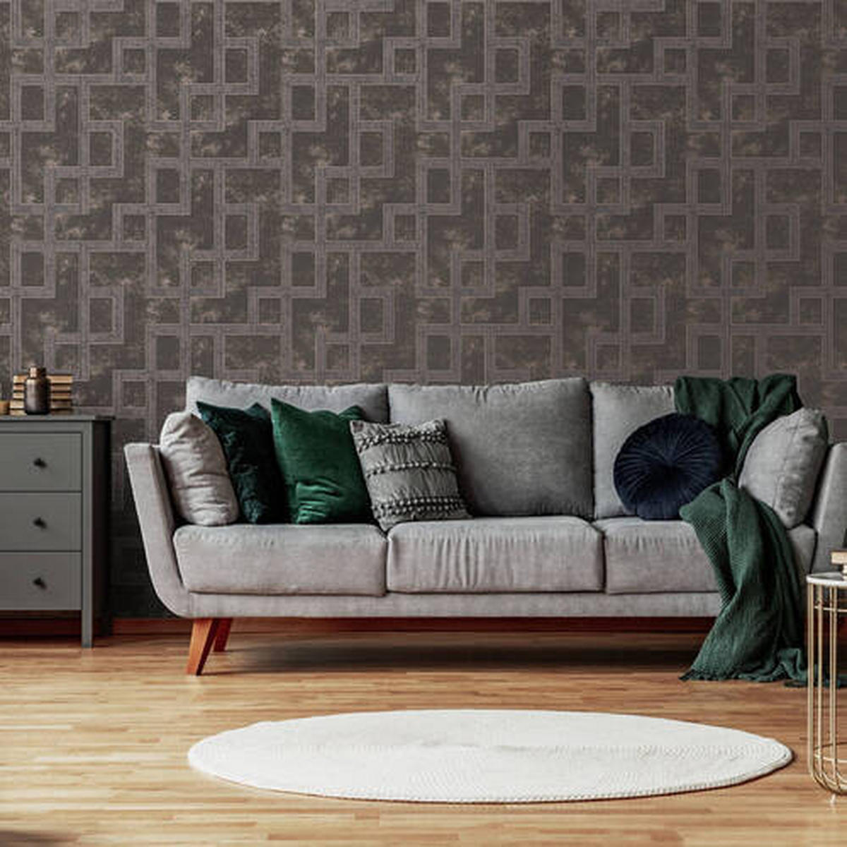 VLIESTAPETE - Braun, Basics, Papier/Kunststoff (52/1000cm)
