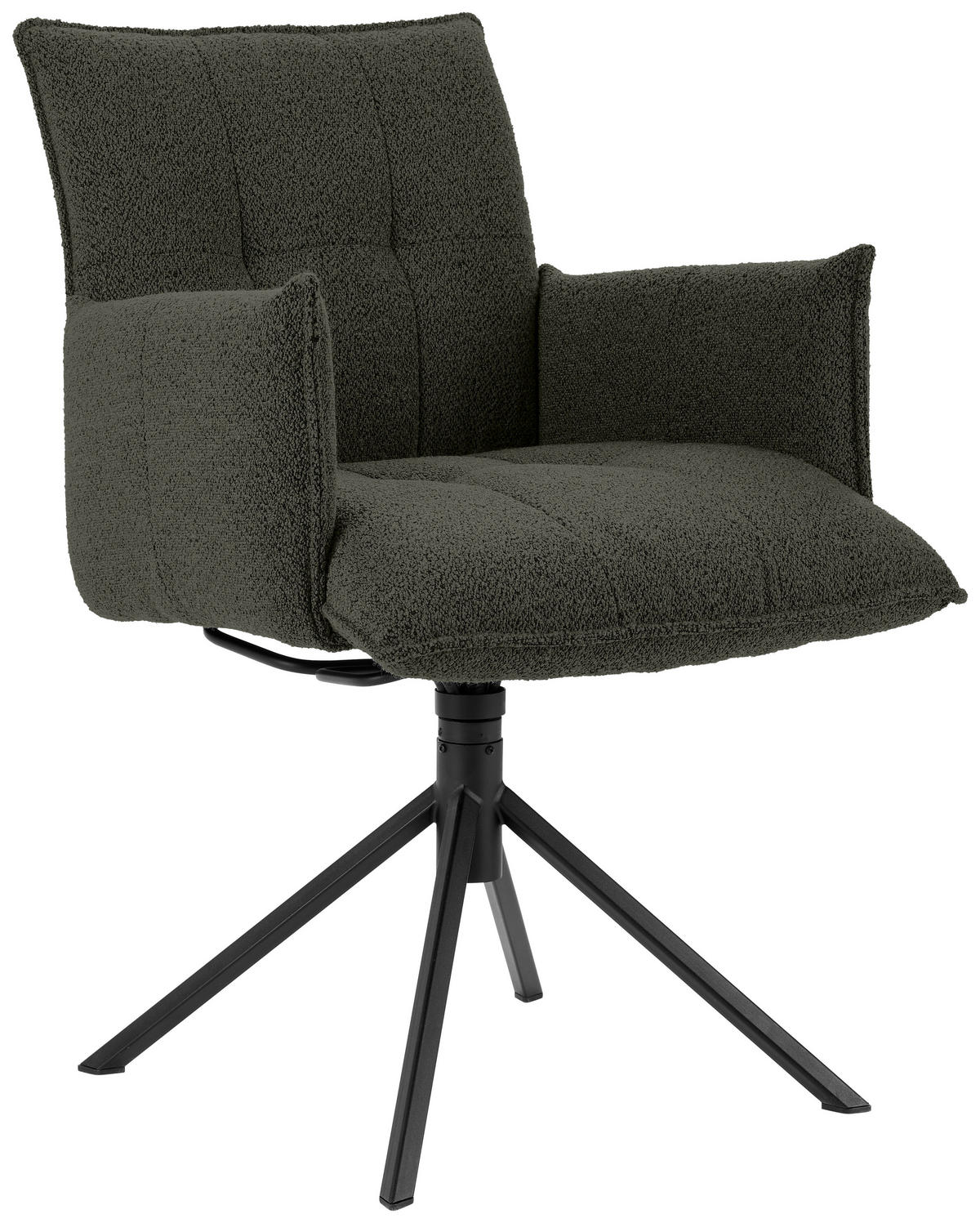 ARMLEHNSTUHL  in Flachgewebe  - Waldgrün/Schwarz, Design, Textil/Metall (57/86/65cm) - Valnatura