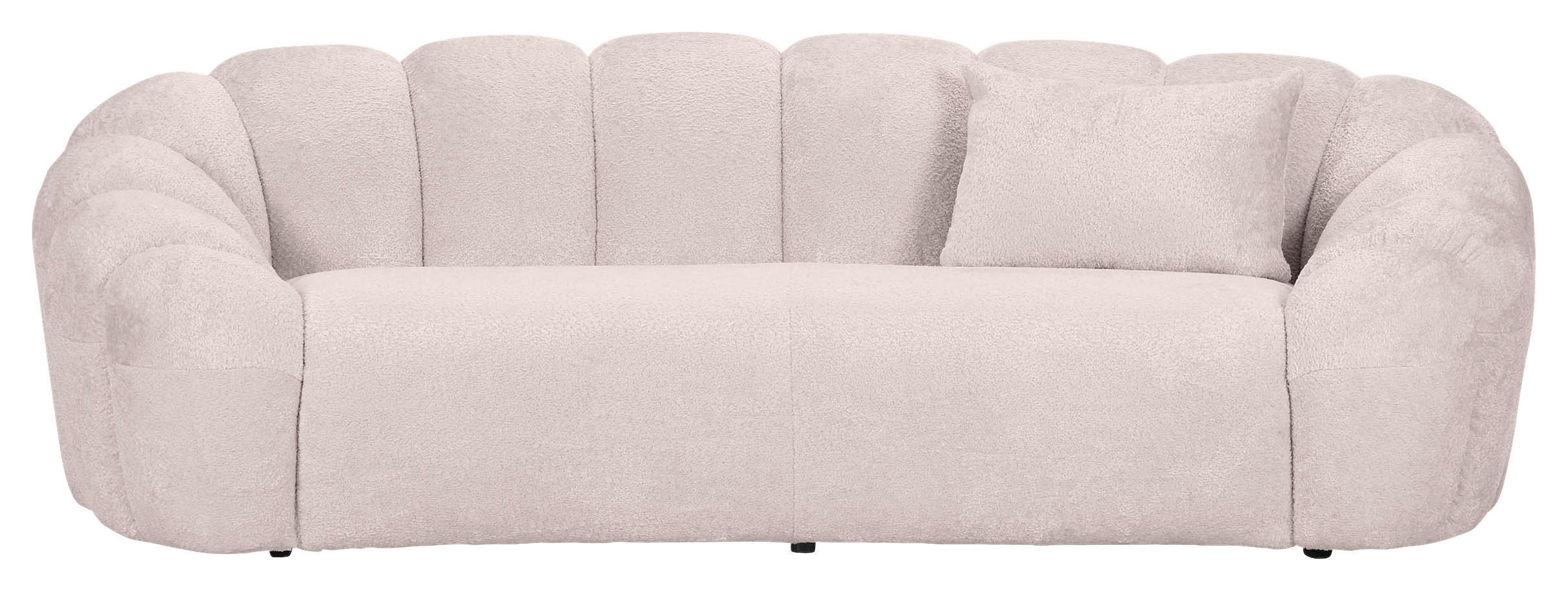 BIGSOFA Chenille Rosa  - Schwarz/Rosa, KONVENTIONELL, Kunststoff/Textil (248/78/112cm) - Carryhome