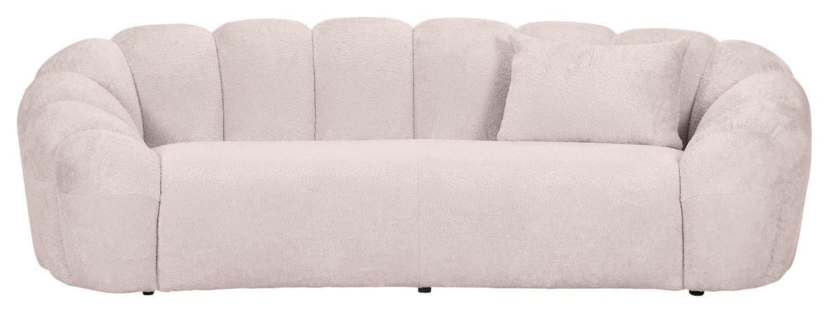 BIGSOFA in Chenille Rosa  - Schwarz/Rosa, KONVENTIONELL, Kunststoff/Textil (248/78/112cm) - Carryhome