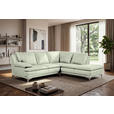 ECKSOFA Weiß Echtleder  - Chromfarben/Weiß, Design, Leder/Metall (242/224cm) - Novel