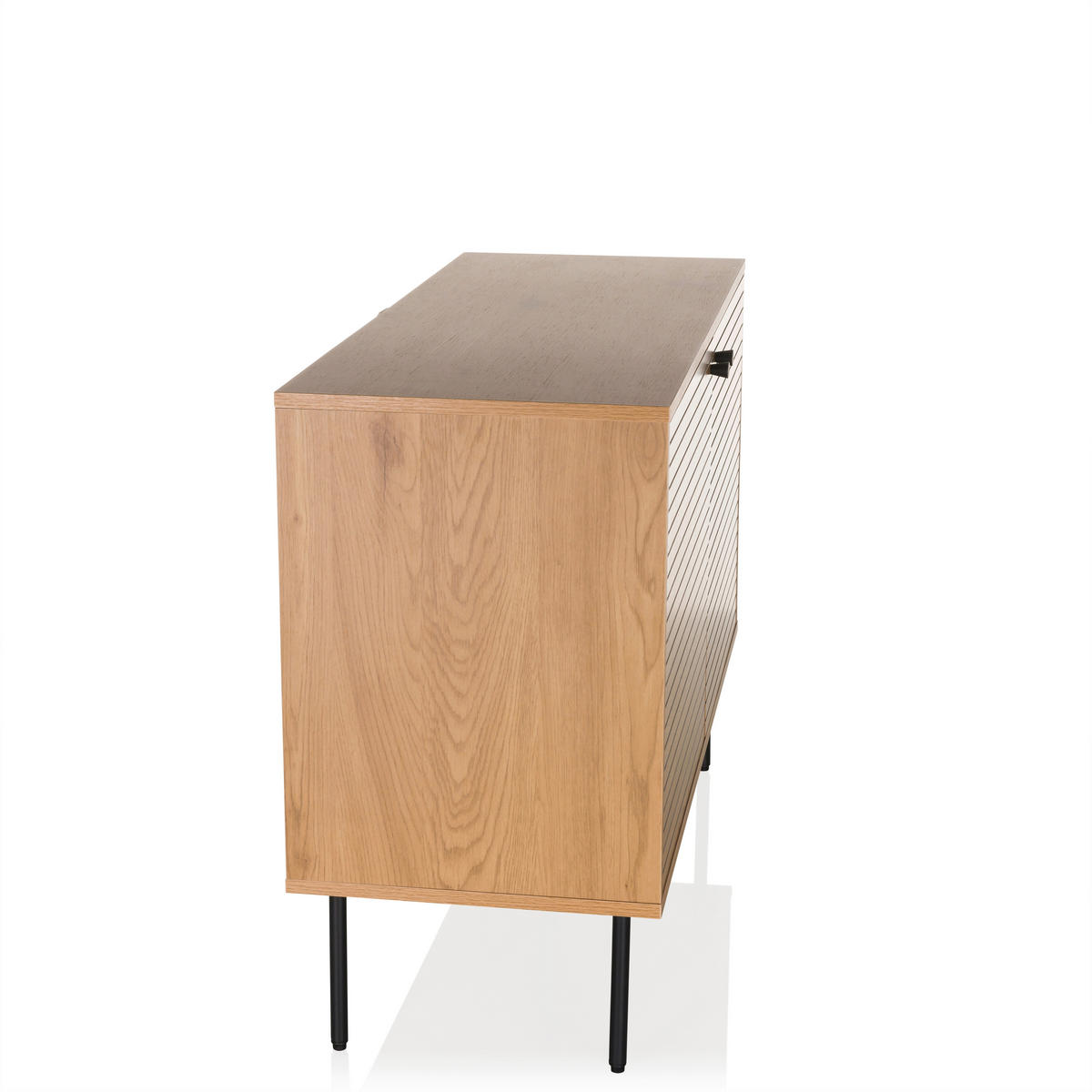 SIDEBOARD  in 100/74/40 cm  - Eichefarben/Schwarz, MODERN, Holzwerkstoff/Metall (100/74/40cm) - MID.YOU