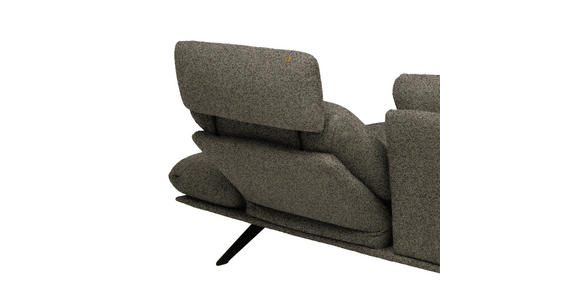 ECKSOFA  in Flachgewebe Braun Rücken echt, Armteilverstellung, Relaxfunktion  234/155 cm  - Schwarz/Braun, Design, Textil/Metall (234/155cm) - Dieter Knoll