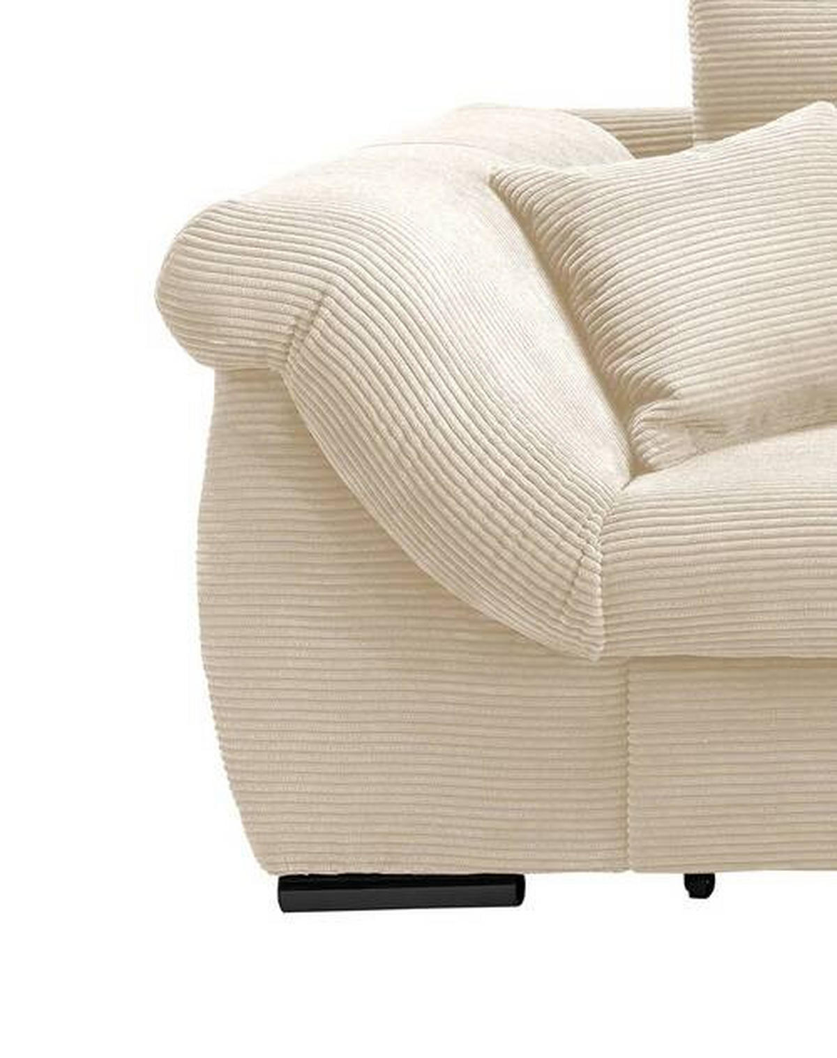 ECKSOFA in Cord Beige  - Beige/Schwarz, Modern, Holz/Textil (302/188cm) - MID.YOU