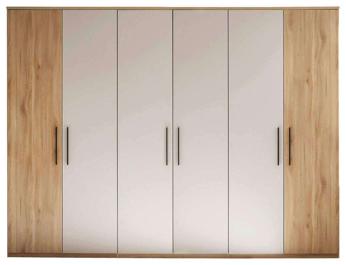 DREHTÜRENSCHRANK 300/228/60 cm,  in Eichefarben, Kaschmir, 6-türig  - Kaschmir/Eichefarben, Design, Holzwerkstoff/Metall (300/228/60cm) - Xora