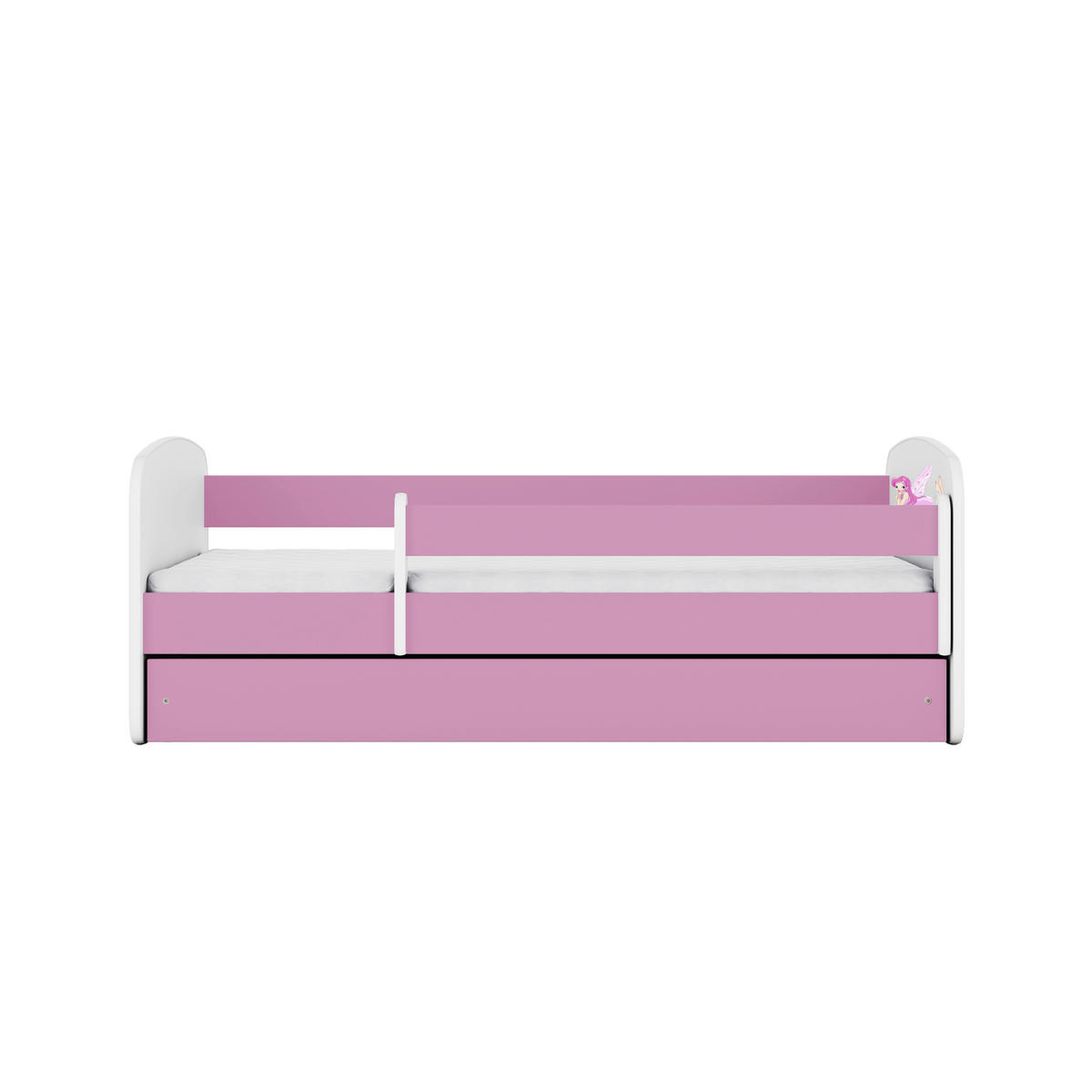 KINDER-/JUNIORBETT 80/160 cm  in Weiß, Pink  - Pink/Birkefarben, MODERN, Holz/Holzwerkstoff (80/160cm) - MID.YOU
