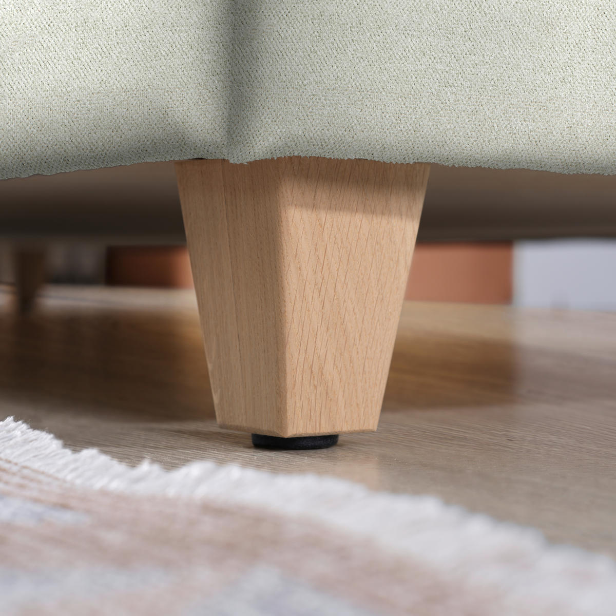 ECKSOFA in Flachgewebe Silberfarben  261/203 cm  - Eichefarben/Silberfarben, KONVENTIONELL, Holz/Textil (261/203cm) - Sedda