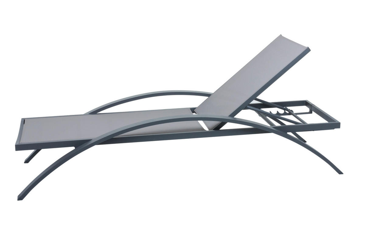SONNENLIEGE 72/43/197 cm  - Anthrazit/Grau, Basics, Kunststoff/Metall (72/43/197cm) - Gardenson