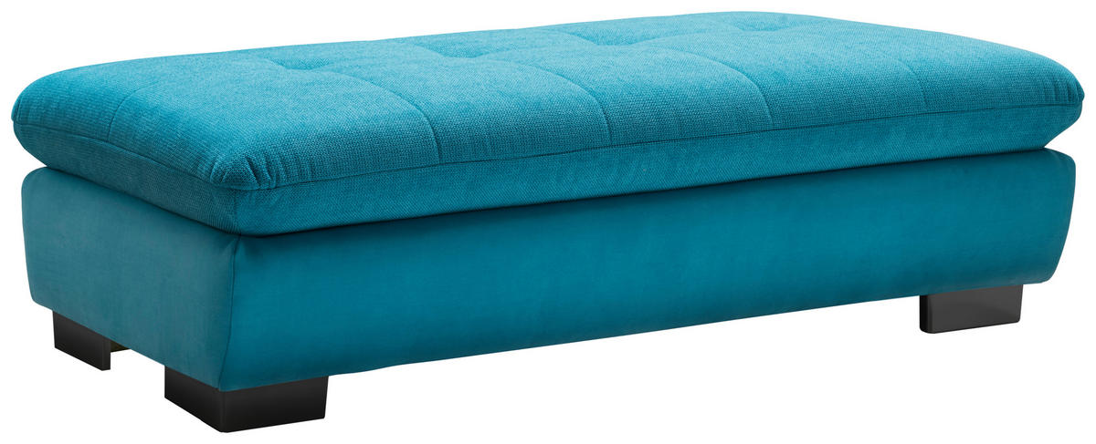 ECKSOFA Türkis Mikrofaser  - Türkis/Schwarz, Design, Textil/Metall (204/341cm) - Xora