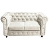 CHESTERFIELD-SOFA in Samt Creme  - Wengefarben/Creme, Basics, Holz/Textil (168/80/90cm) - P & B