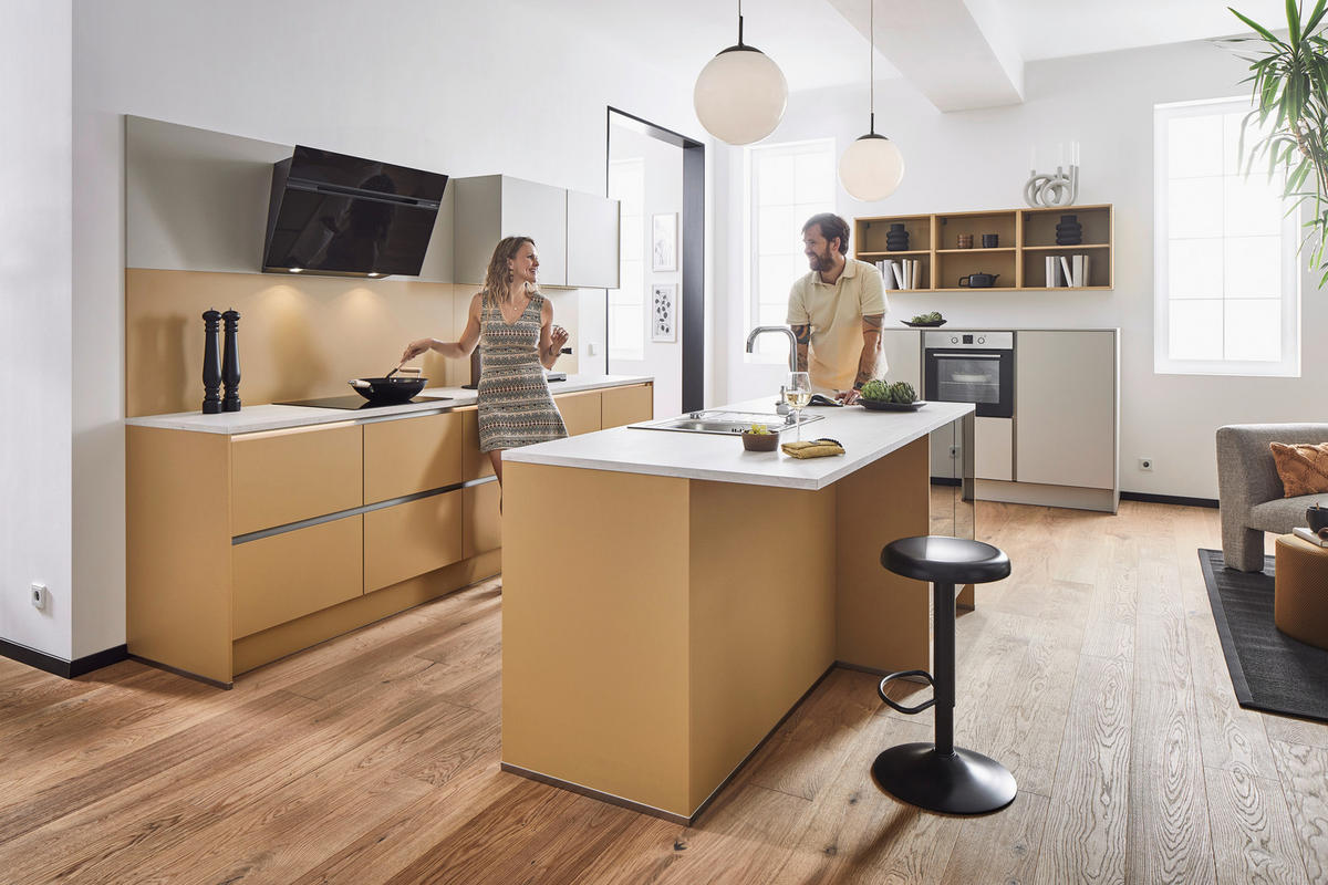 EINBAUKÜCHE   - Karamell, Design, Holzwerkstoff - Xora