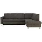 ECKSOFA in Flachgewebe Grau  - Chromfarben/Grau, Design, Textil/Metall (256/198cm) - Xora