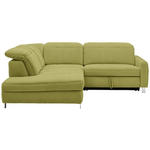 ECKSOFA Grün Webstoff  - Chromfarben/Grün, Design, Textil/Metall (221/251cm) - Dieter Knoll