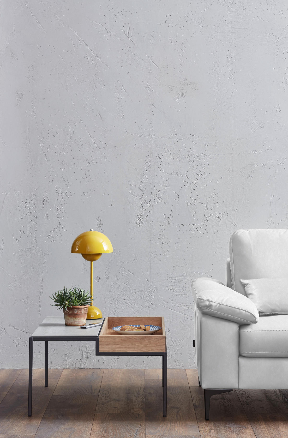 3-SITZER-SOFA  in Echtleder Weiß   - Schwarz/Weiß, Design, Leder/Metall (224/86/97cm) - Schöner Wohnen