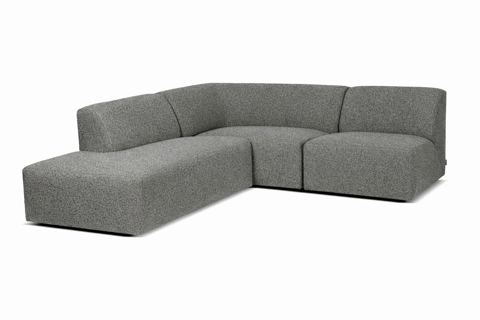 ECKSOFA Hector Grau  - Schwarz/Grau, Design, Textil (214/232cm) - Livetastic