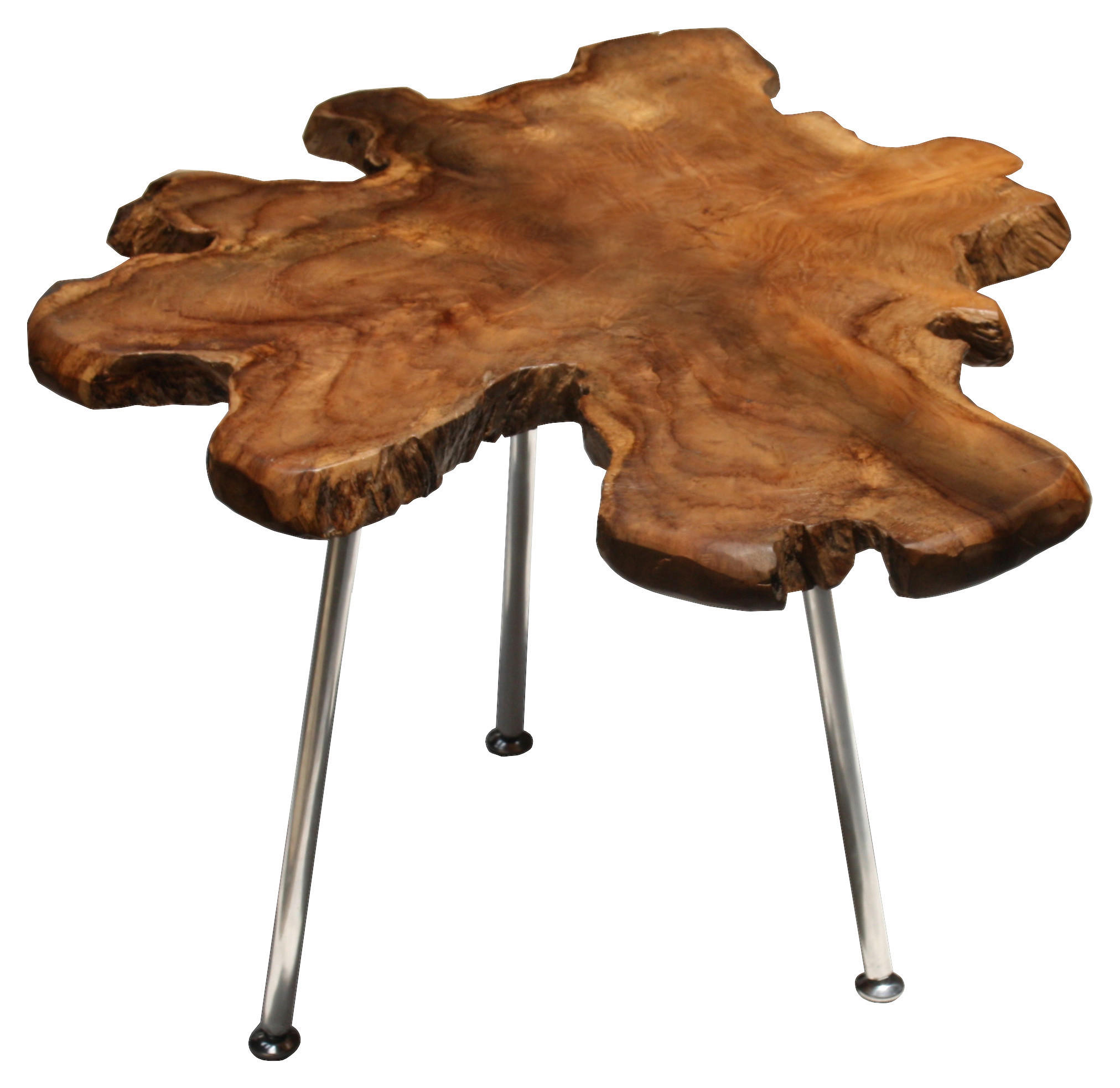 BEISTELLTISCH Unikat Teakholz massiv organisch Alufarben, Teakfarben - Alufarben/Teakfarben, LIFESTYLE, Holz/Metall (50/36/40cm) - Landscape