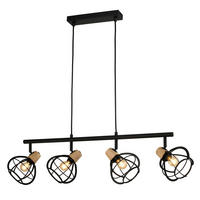 HÄNGELEUCHTE 92/15/150 cm   - Schwarz/Akaziefarben, Design, Metall (92/15/150cm)