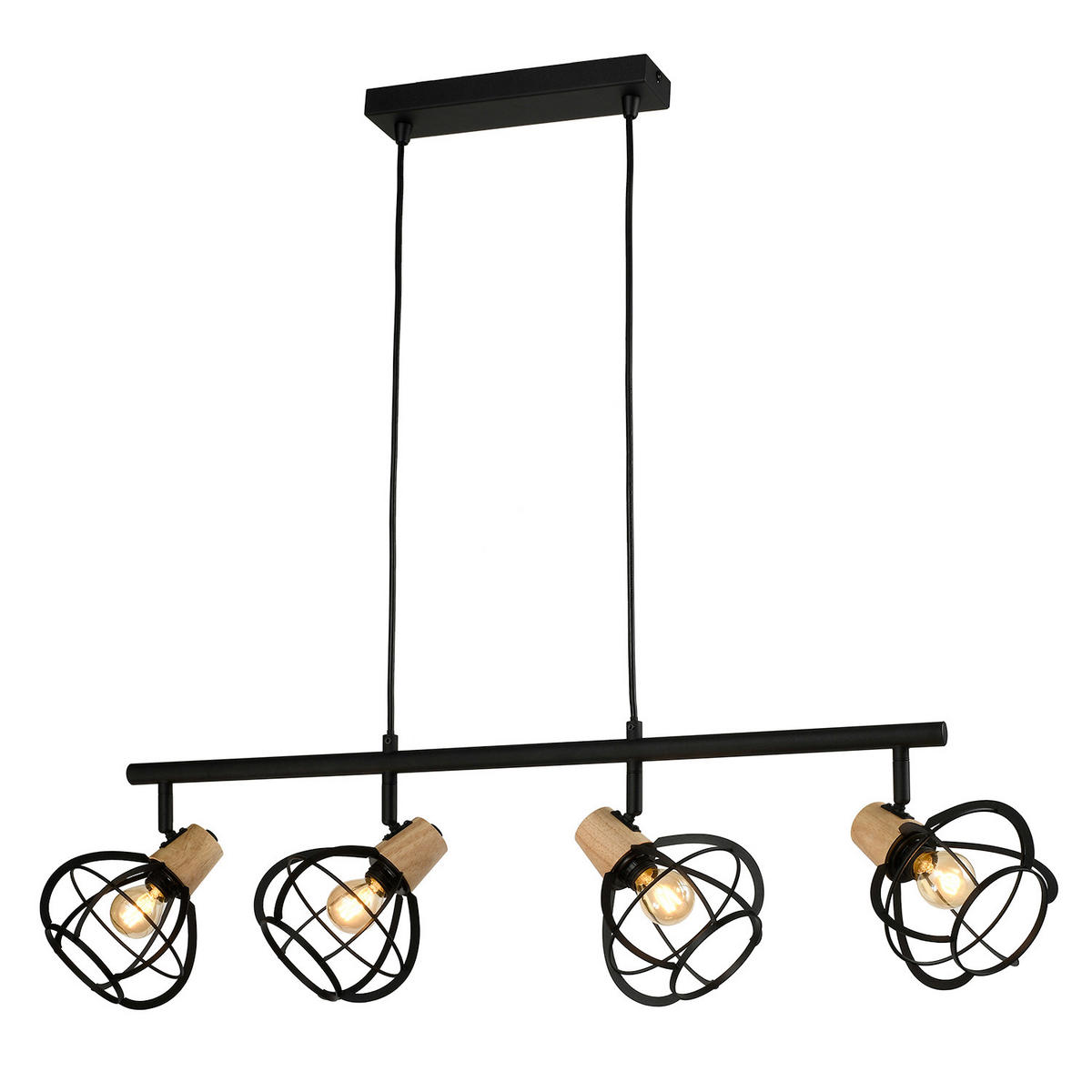 HÄNGELEUCHTE 92/15/150 cm   - Schwarz/Akaziefarben, Design, Metall (92/15/150cm)