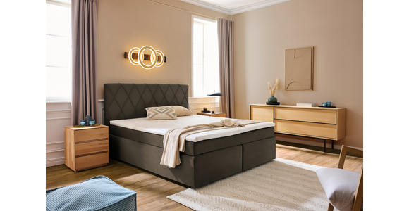 BOXSPRINGBETT 180/200 cm in Braun - Schwarz/Braun, Design, Kunststoff/Textil (180/200cm) - Xora