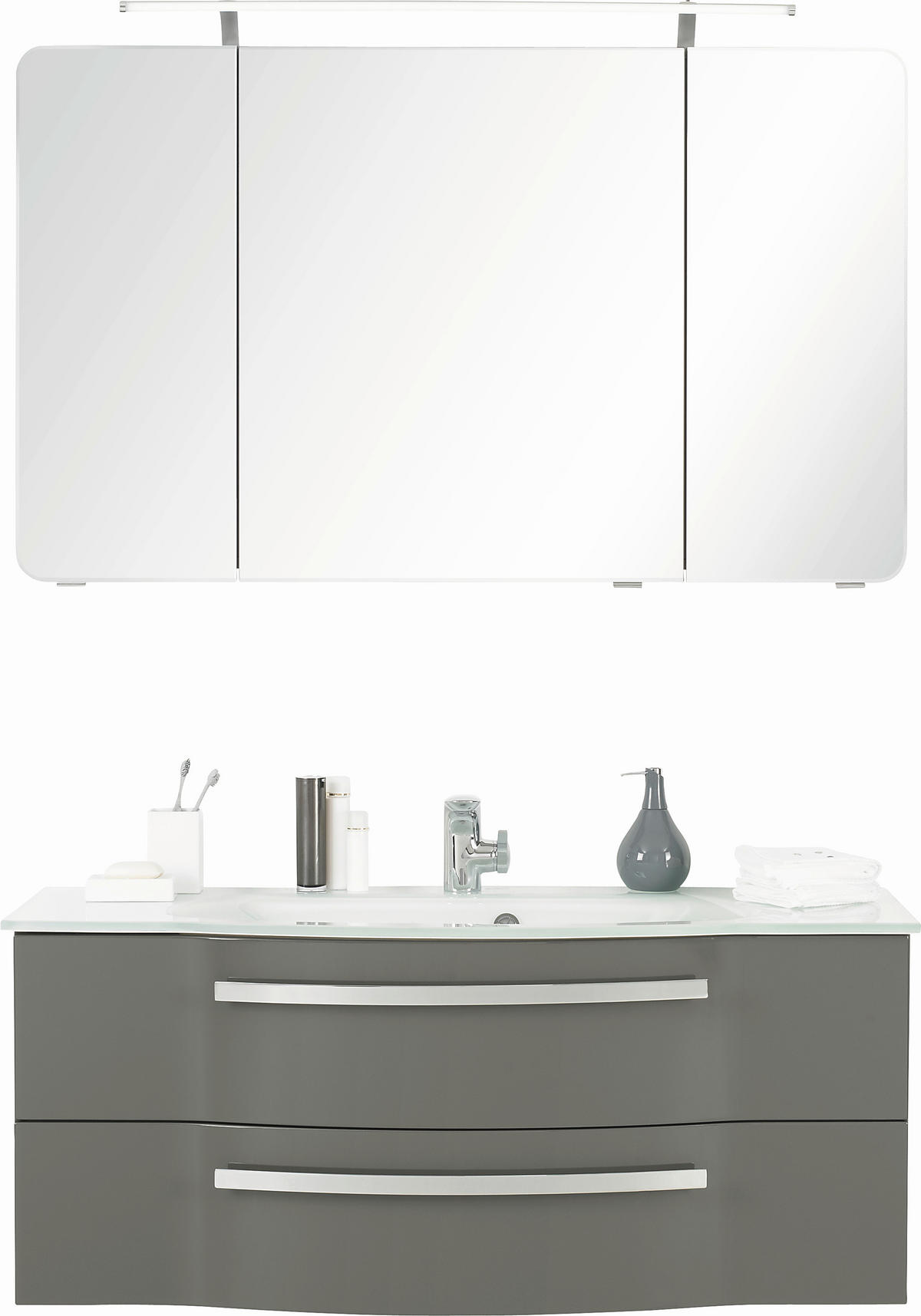 BADRUM 120 cm  - grå, Design, trämaterial/glas (120cm) - Sadena