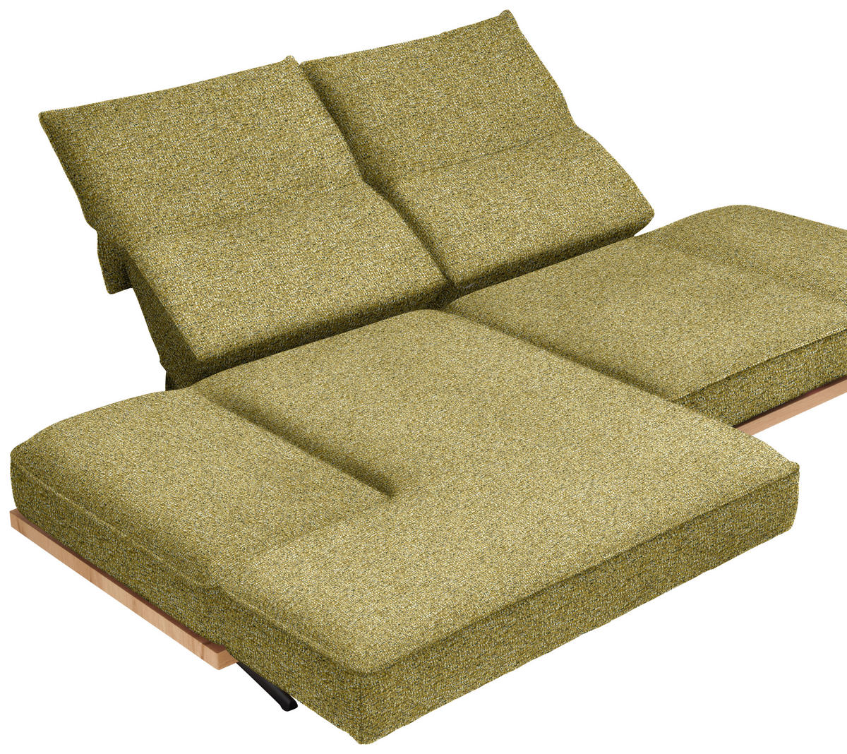 ECKSOFA Chenille Grün, Goldfarben  - Goldfarben/Schwarz, Design, Holz/Textil (132/240cm) - Koinor