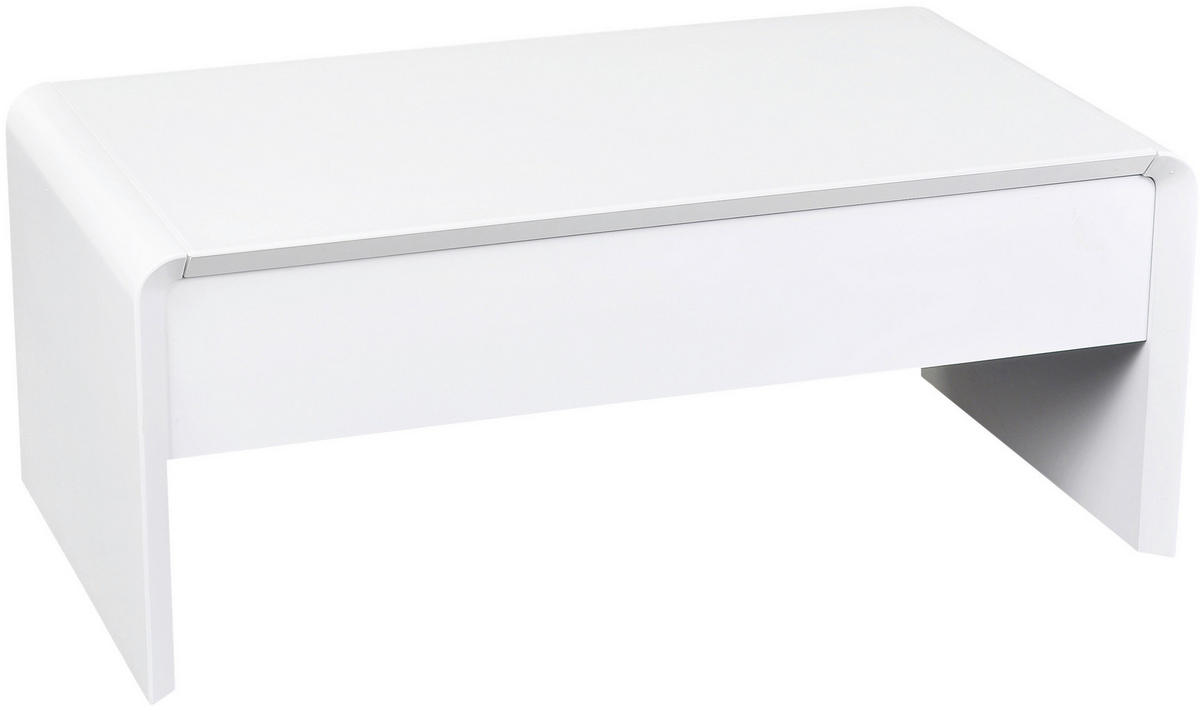 KLUB STOLIĆ bijela  staklo, drvni materijal  - bijela, Design, staklo/drvni materijal (110/60/45-71cm) - Xora