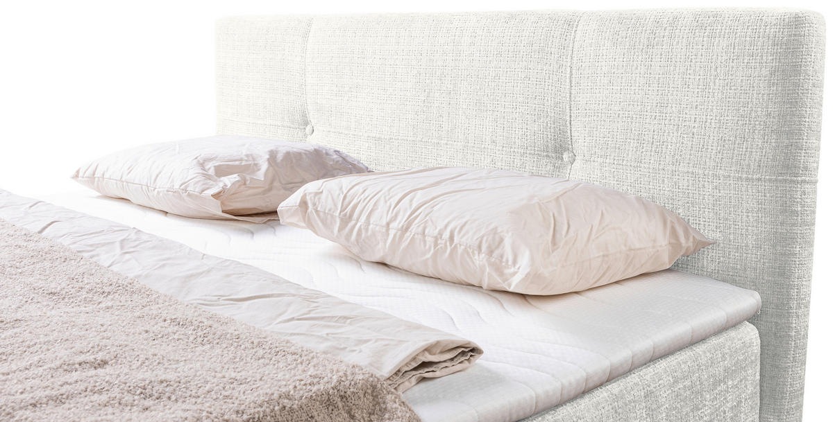 BOXBETT 180/200 cm  in Creme  - Creme/Schwarz, MODERN, Holz/Kunststoff (180/200cm) - MID.YOU