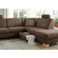 ECKSOFA in Mikrofaser Dunkelbraun  - Wildeiche/Dunkelbraun, Natur, Holz/Textil (286/236cm) - Voleo