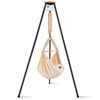 FEDERWIEGE Set inkl. Tipi-Gestell und Motor  Beige, Anthrazit  - Beige/Anthrazit, Basics, Kunststoff/Textil (135/194/135cm) - SCHMUSEWOLKE