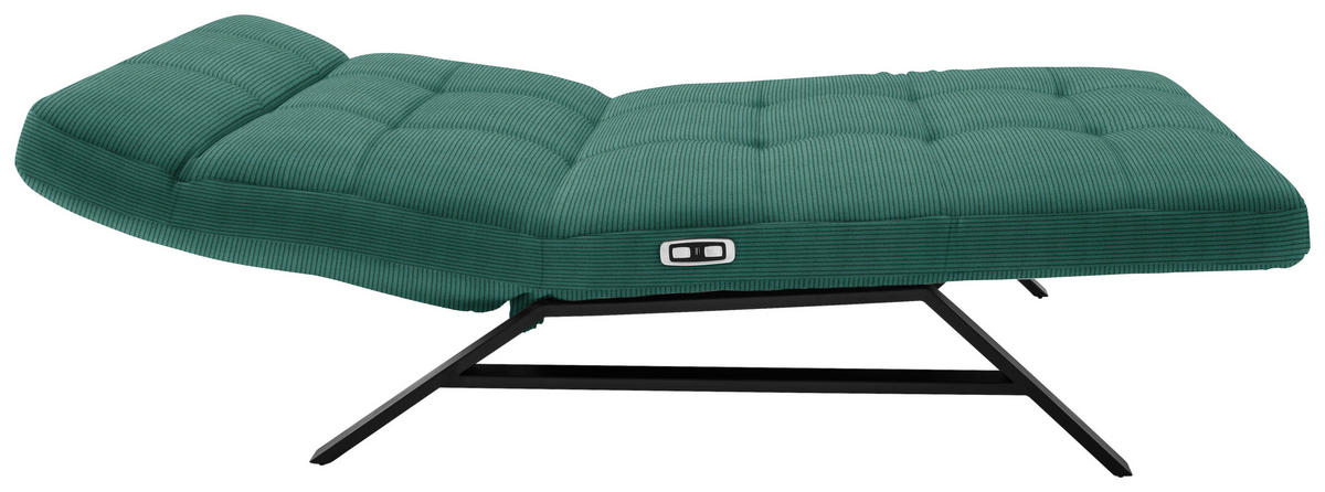 RELAXLIEGE in Cord Grün  - Schwarz/Grün, Design, Textil/Metall (120/54-113/158-198cm) - Pure Home Lifestyle