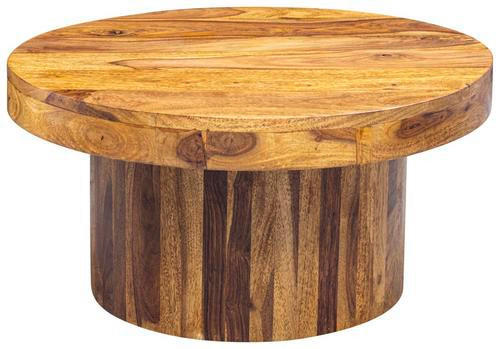 Couchtisch "WL5.963" , Sheesham massiv 60/60/30 cm rund Sheeshamfarben  - Sheeshamfarben, MODERN, Holz (60/60/30cm) - MID.YOU