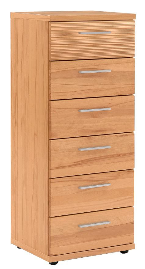 KOMMODE 42/107/39 cm Kernbuche furniert, massiv - Chromfarben/Buchefarben, Design, Holz/Kunststoff (42/107/39cm)