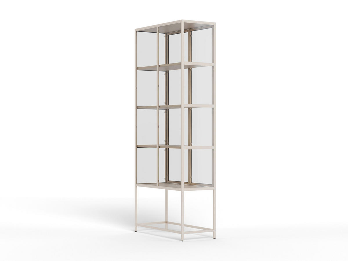 VITRINE SEAFORD in Grau  - Klar/Grau, Design, Glas/Holzwerkstoff (77/185,6/35cm) - MID.YOU