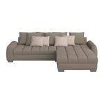 ECKSOFA Taupe Webstoff Rückenkissen, Armlehnenkissen, Rücken echt  - Taupe/Chromfarben, Design, Kunststoff/Textil (320/226cm) - Carryhome