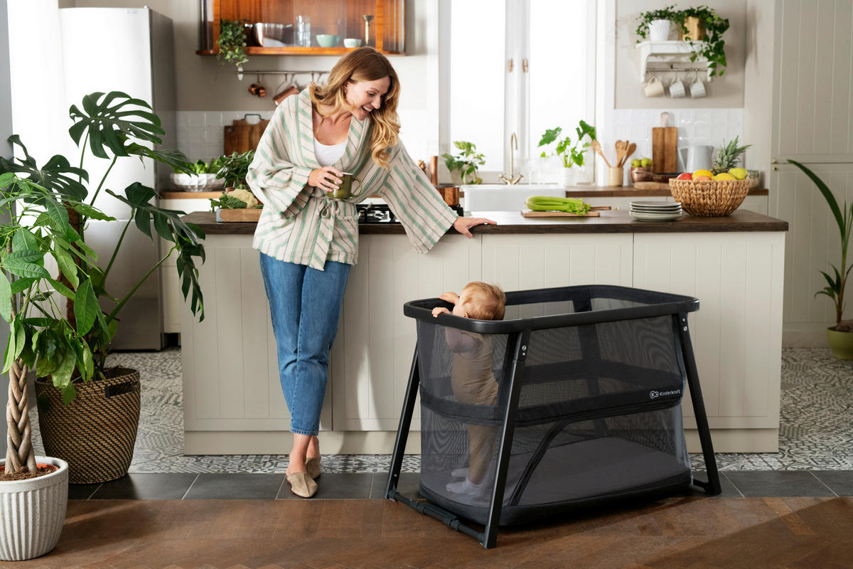 REISEBETT Sofi Plus   - Dunkelgrau, Basics, Textil/Metall (50/90cm) - kinderkraft