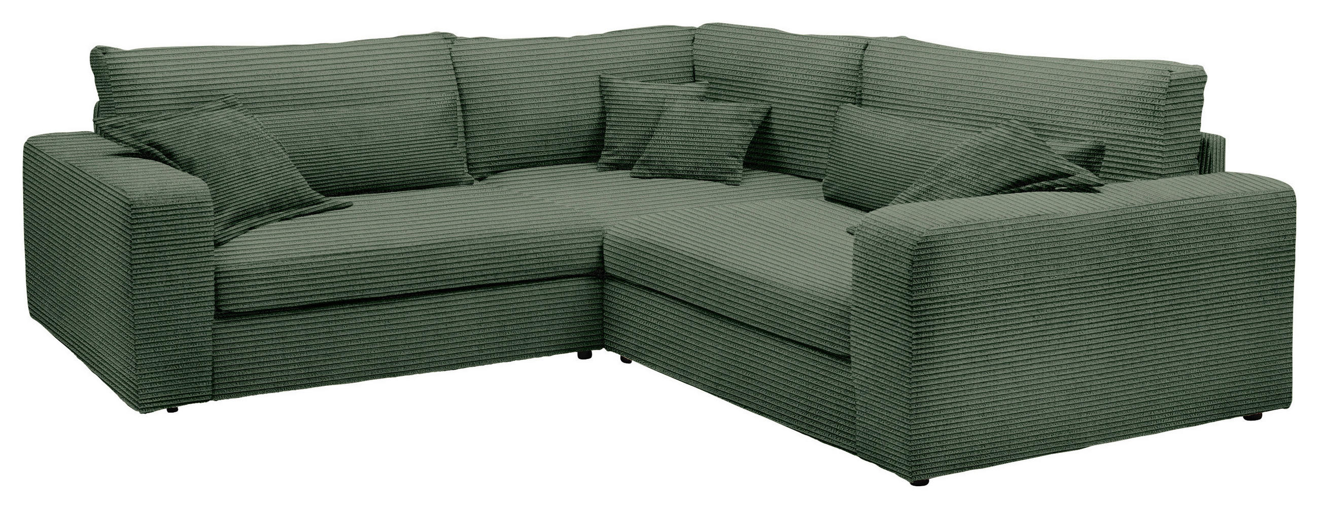 ECKSOFA  Dunkelgrün Cord  - Dunkelgrün/Schwarz, KONVENTIONELL, Kunststoff/Textil (248/248cm) - Carryhome