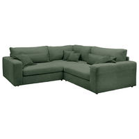 ECKSOFA  Dunkelgrün Cord  - Dunkelgrün/Schwarz, KONVENTIONELL, Kunststoff/Textil (248/248cm) - Carryhome