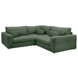ECKSOFA  in Cord Dunkelgrün  248/248 cm  - Dunkelgrün/Schwarz, KONVENTIONELL, Kunststoff/Textil (248/248cm) - Carryhome