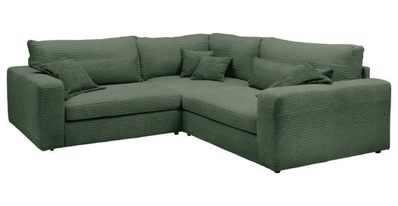 ECKSOFA  in Cord Dunkelgrün  248/248 cm  - Dunkelgrün/Schwarz, KONVENTIONELL, Kunststoff/Textil (248/248cm) - Carryhome