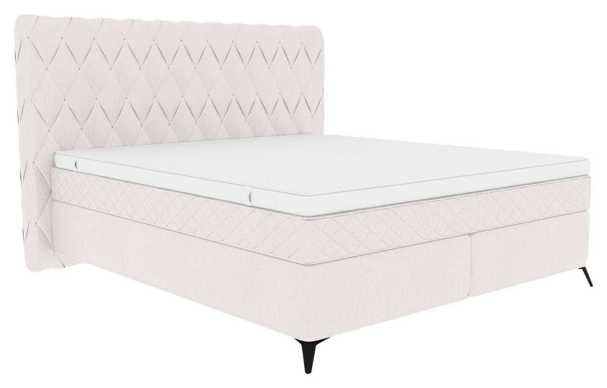 BOXSPRINGBETT 160/200 cm  in Greige  - Greige/Schwarz, Konventionell, Textil/Metall (160/200cm) - Carryhome