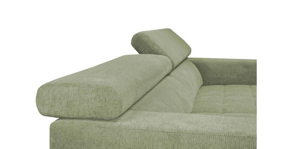 ECKSOFA in Webstoff Olivgrün  279/182 cm  - Schwarz/Olivgrün, KONVENTIONELL, Textil/Metall (279/182cm) - Hom`in